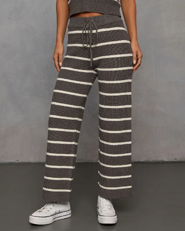 Warm Cravings Striped Knit Pants Bold Silhouette