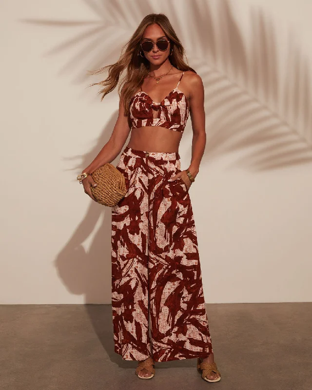 Madrid Wide Leg Printed Pants Chic Styles