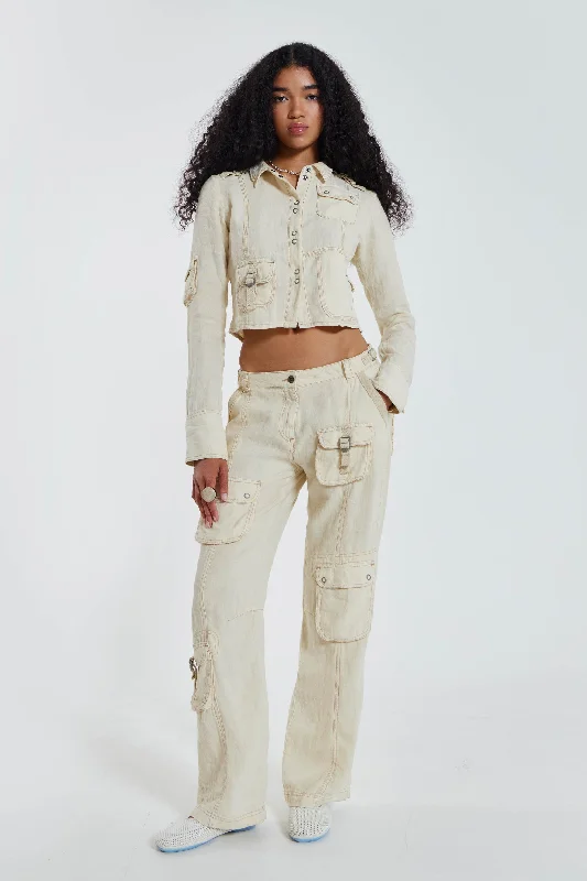 Santal Linen Cargo Trousers Trending Items