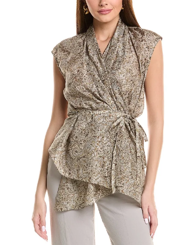 Brunello Cucinelli Silk Top Trendy Women's Wear Collection