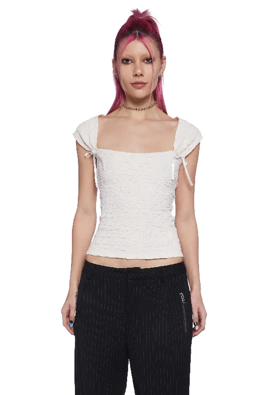 What A Girl Wants Cap Sleeve Top - Ivory Limited Stock, Big Sale