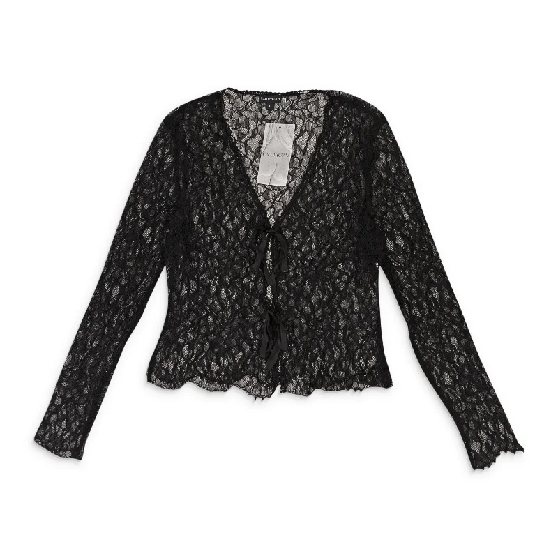 CALLIPYGIAN LACE TIE BLACK BUTTON-UP Flowing Silhouette