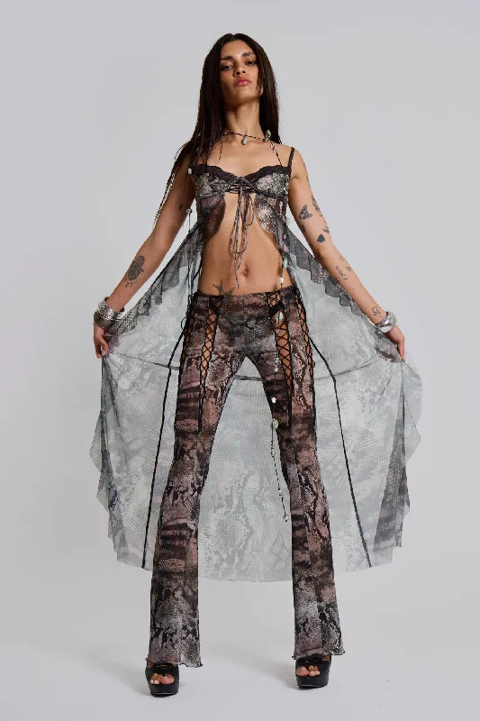 Snake Laced Mesh Trousers New Arrivals