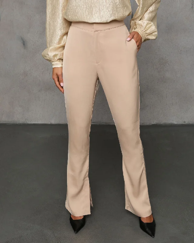 Gone Tomorrow High Rise Satin Pants Classic Charm