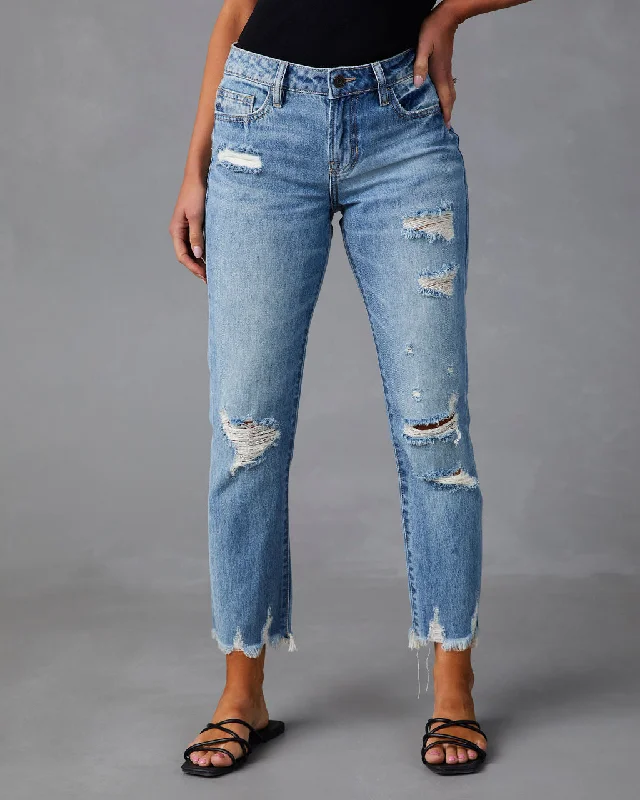 Nila Mid Rise Distressed Boyfriend Jeans Stylish Savings