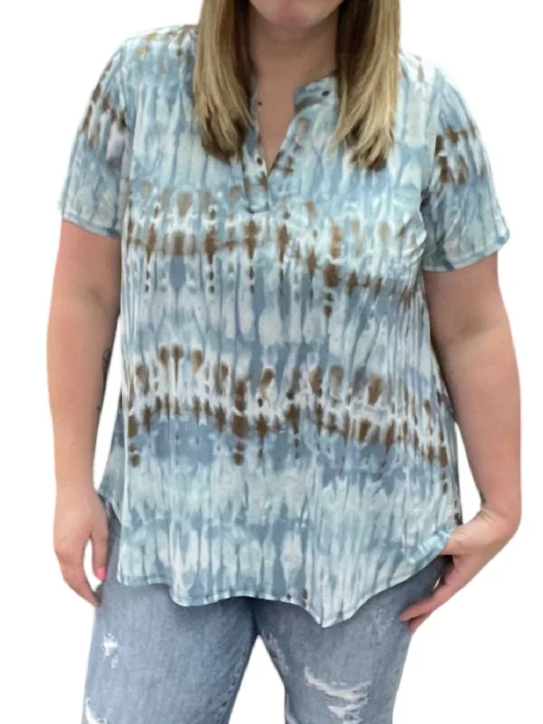 Gabby Top In Denim/chocolate Crazy Discounts, Hurry Up