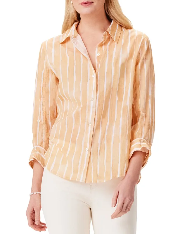 NIC+ZOE Watercolor Stripe Girlfriend Shirt Final Clearance