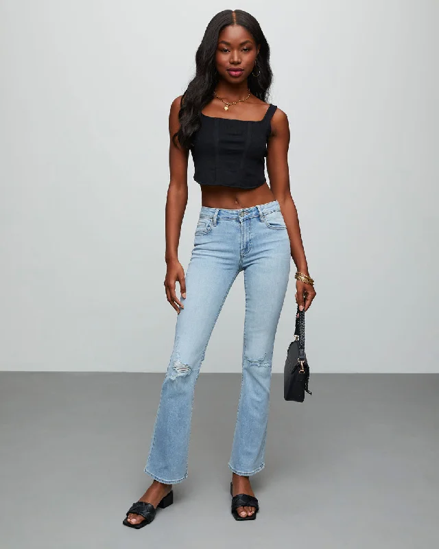 Matira High Rise Distressed Flare Jeans Style Streetwear