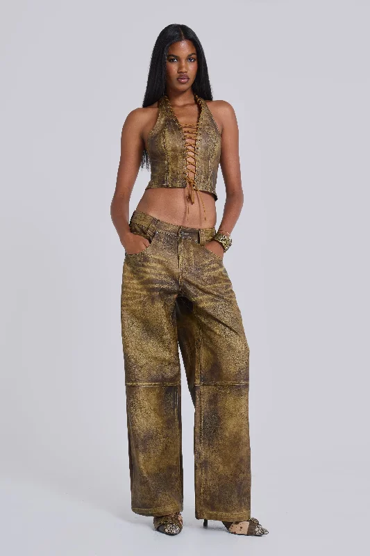 Vaca Faux Leather Colossus Trousers Daily Deals