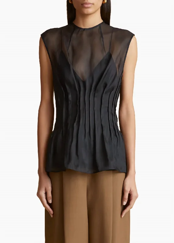 Westin Top In Black Feminine Elegance