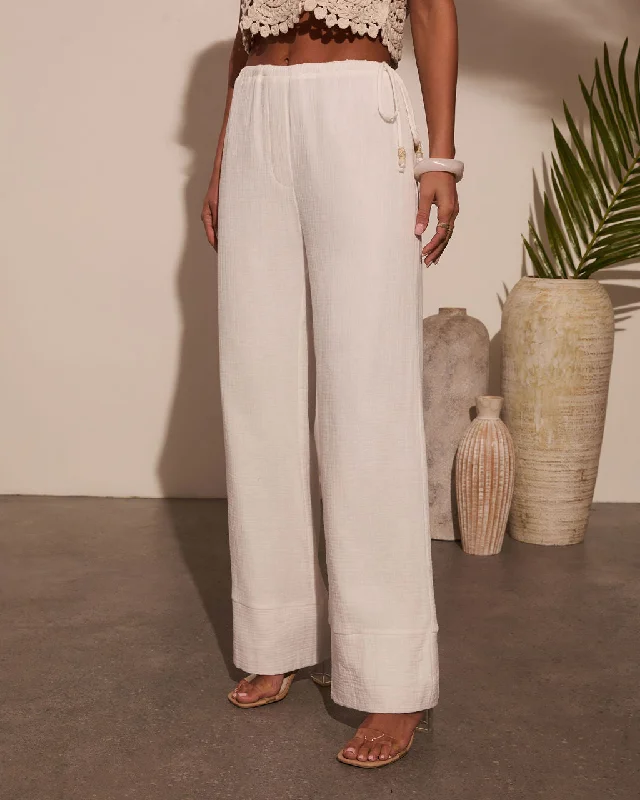 At The Seaside Lightweight Wide Leg Pants Special Offer For You