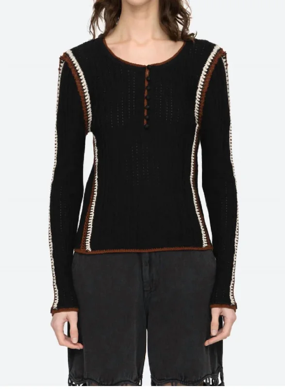 Riva Ribbed Top In Black Sustainable Fashion Extravaganza