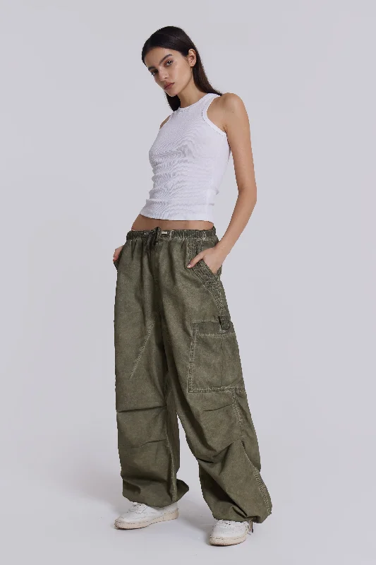 Khaki Oil Wash Parachute Pants Father's Day Deals