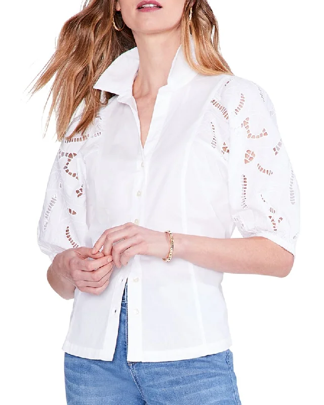 NIC+ZOE Eyelet Sleeves Shirt Dreamy Aesthetic