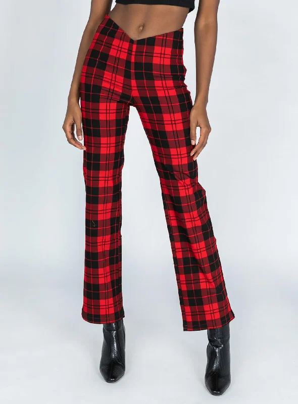 Zara Pant Red Check Style Your Wardrobe