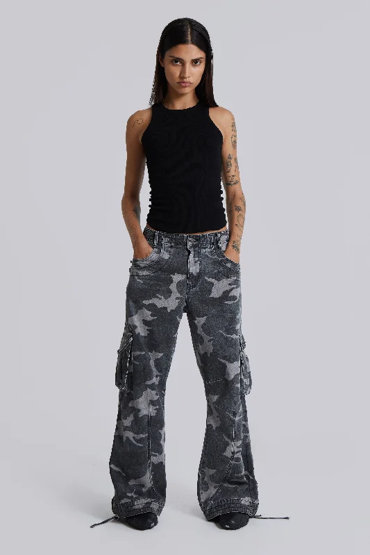 Washed Black Trooper Camo Cargo Pant Cool Prices