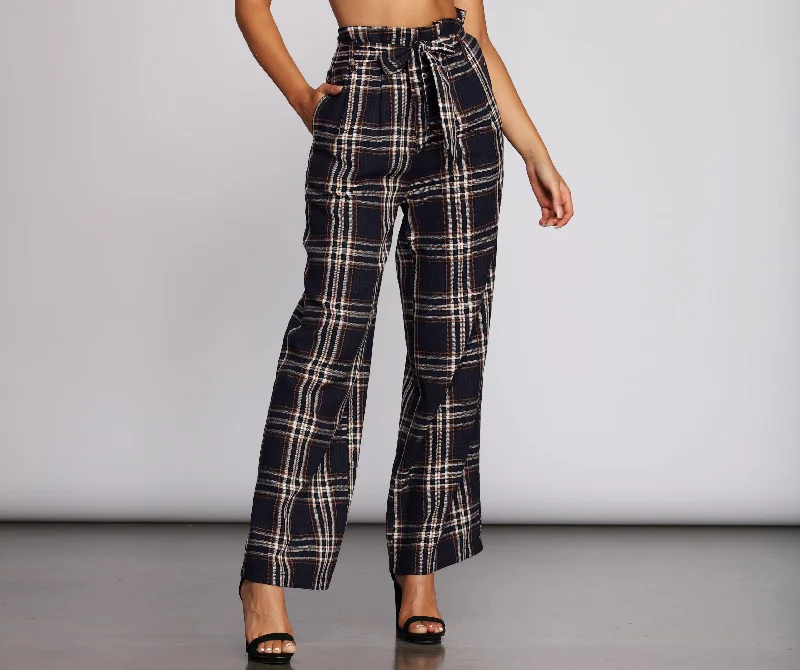 Perfectly Poised In Plaid Paper Bag Pants Limited Time Offer