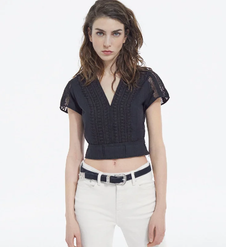 Short-sleeve Cotton Fitted Top Shop Our Looks