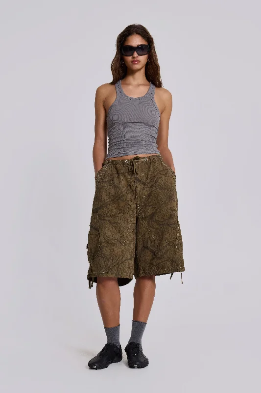 Forest Camo Parachute Shorts Fashion Forward Style