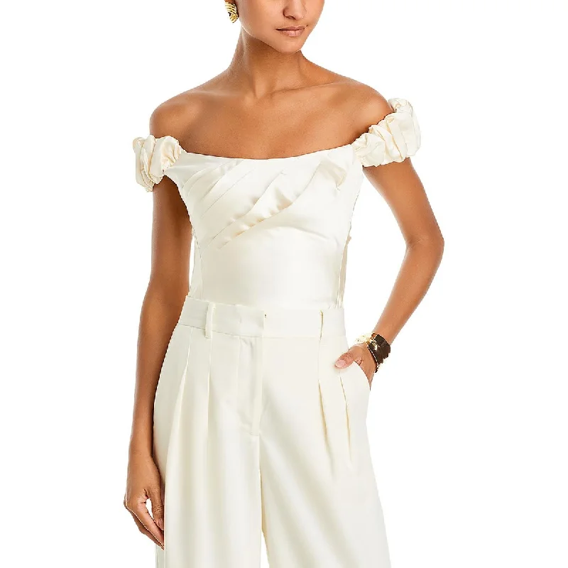 Womens Ruffled Bandaged Off The Shoulder Holiday Attire Sale