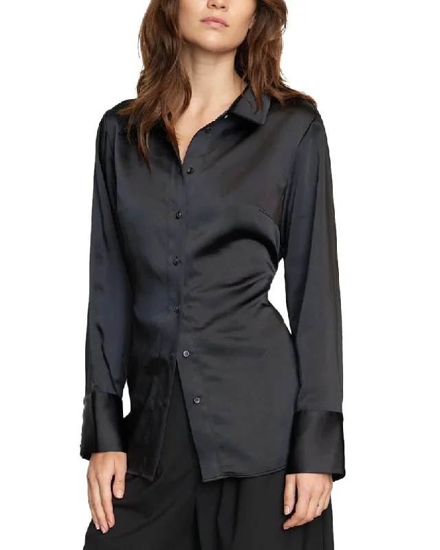 Modern Citizen Dean Satin Tie-Waist Shirt Women's Fashion Hotspots