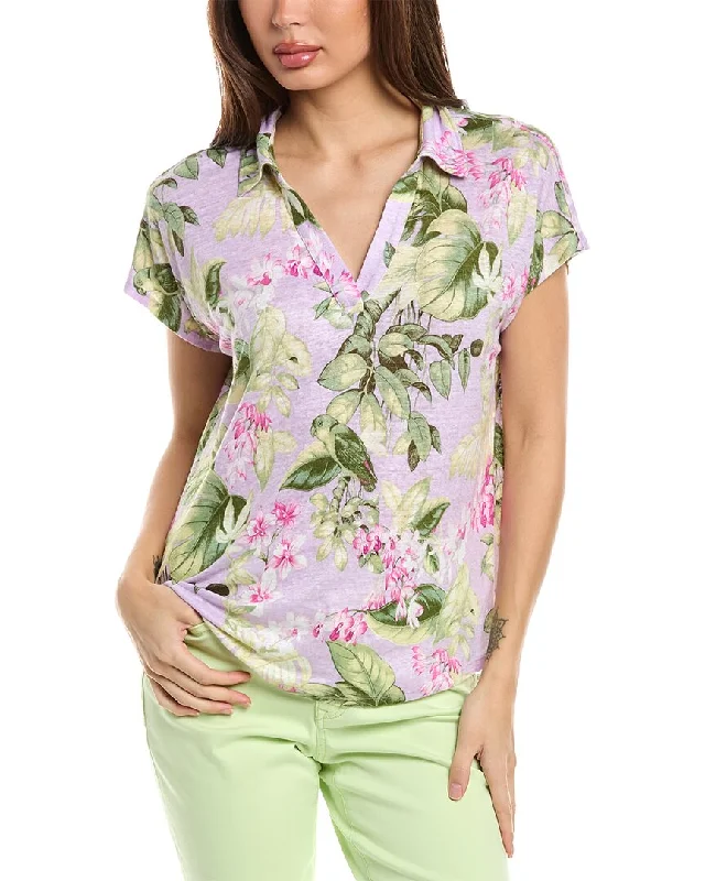 Tommy Bahama Linnea Orchid Dreams Linen Top Casual Chic