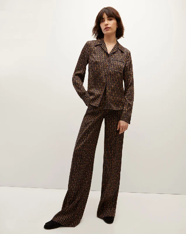 Edia Stirrup-Print Pant Feminine Elegant