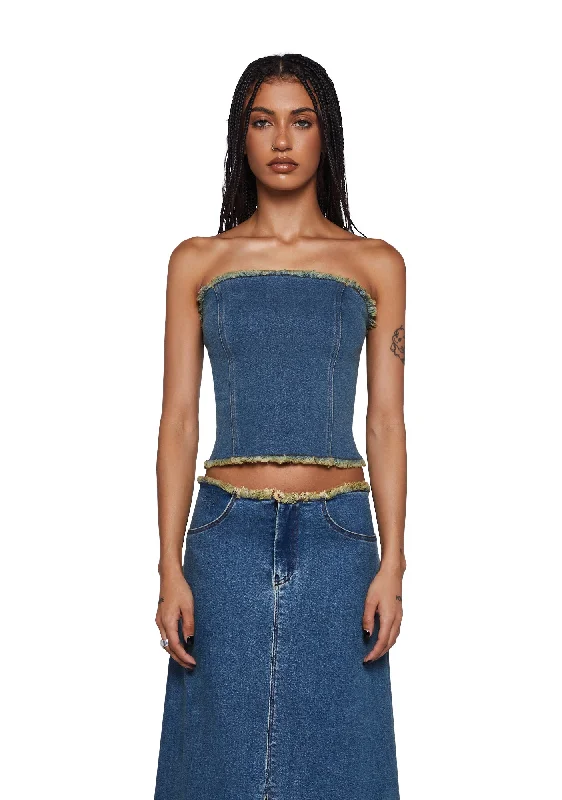 Omas Denim Bandeau Top Summer Deals