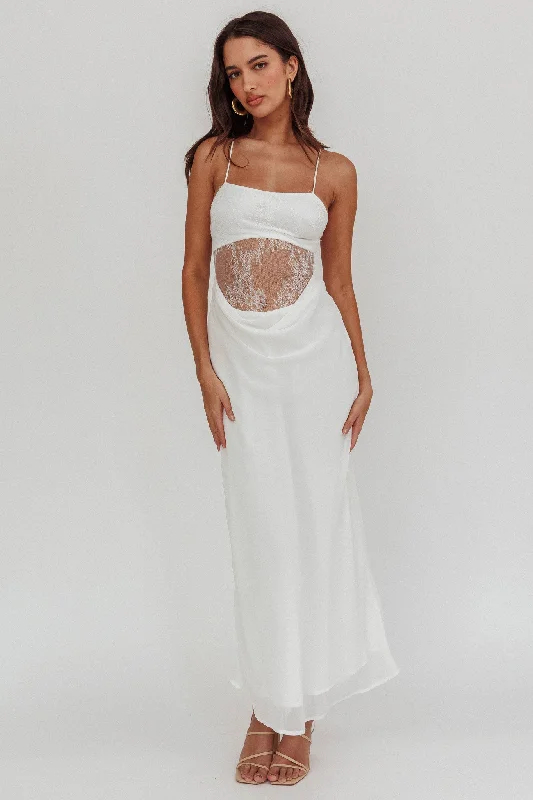 These Days Backless Lace Waist Maxi Dress White Wardrobe Refresh