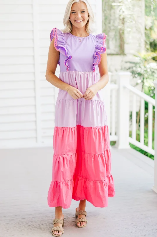 Thinking About It Purple Colorblock Maxi Dress Snag Fabulous Fashion Bargains