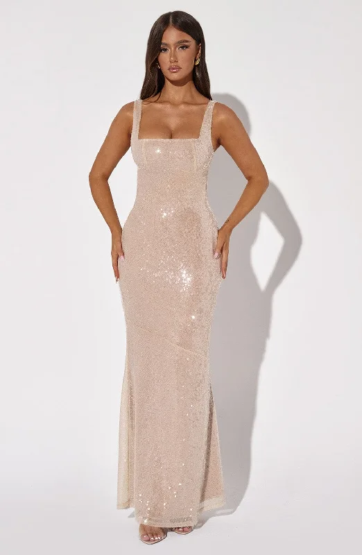 Corinne Maxi Dress - Nude Limited Quantities