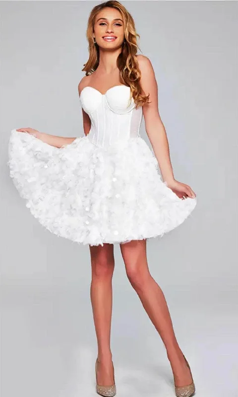 Jovani 38248 - Sweetheart Ruffled A-Line Cocktail Dress Statement Piece