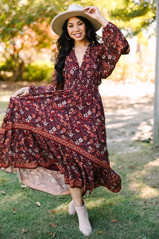 Living Your Best Life Brown Floral Maxi Dress Big Savings