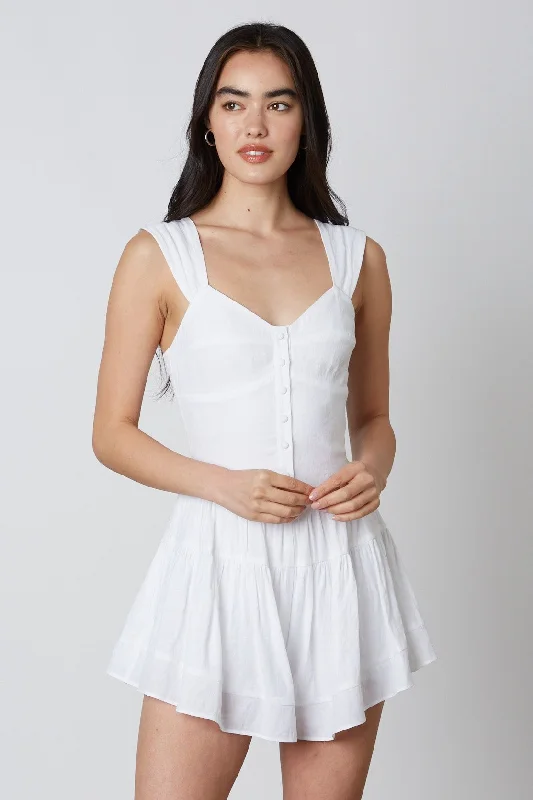 Button Front Swing Short Romper Mid Season Sale