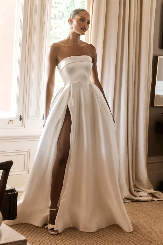 Eileen Strapless Wedding Gown - White Seasonal Picks