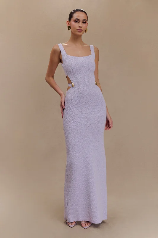 Alysanne Cut Out Knit Maxi Dress - Lilac Mid Season Sale