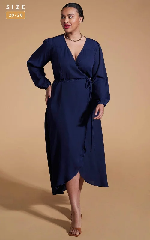 Jagger Maxi Dress In Navy - Extended Sizing Dreamy Draping