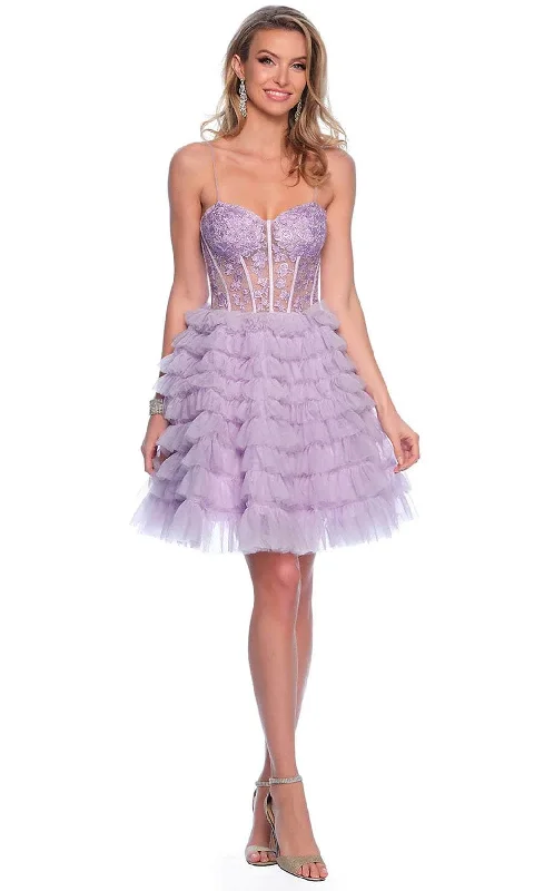 Dave & Johnny 11766 - Sweetheart Tiered Skirt Cocktail Dress Trendy Women's Wear