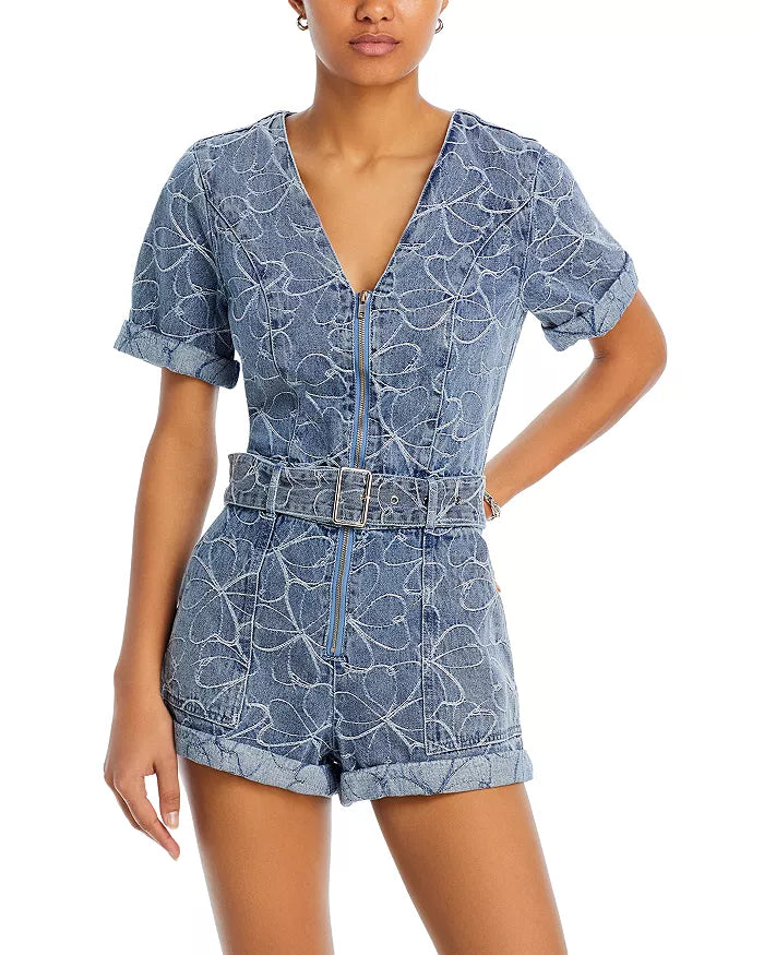 Galilea Denim Romper Grab Romantic Date - Night Styles Now