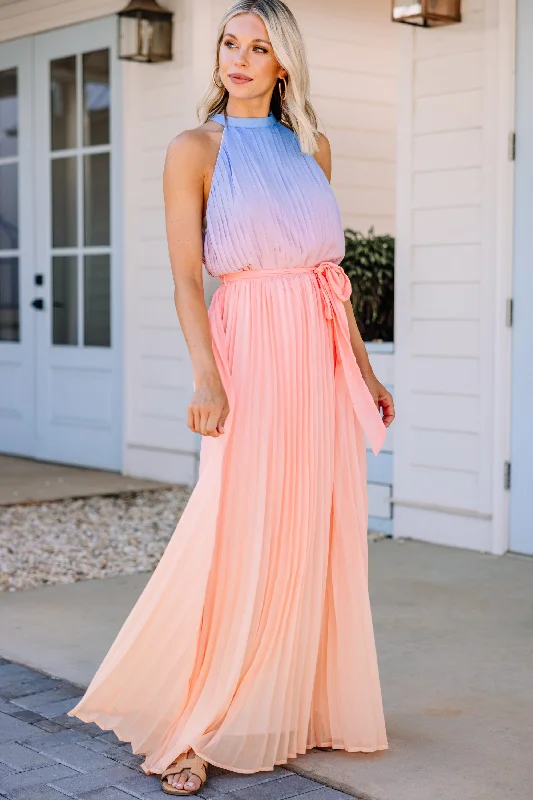 What An Angel Peach Pink Ombre Maxi Dress Season Offer