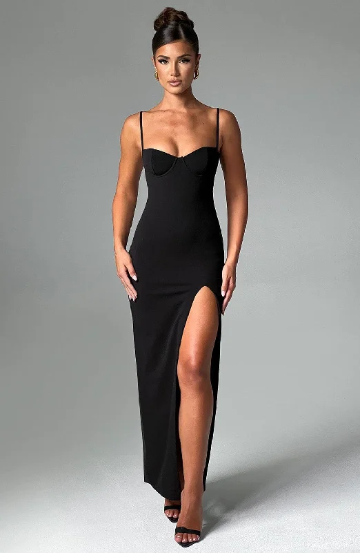 Asteria Maxi Dress - Black Evening Elegance