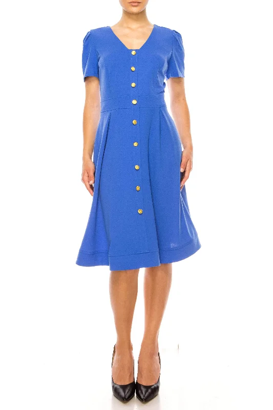 Shelby & Palmer A3121 - Short Sleeve Buttoned Dress Everyday Glamour