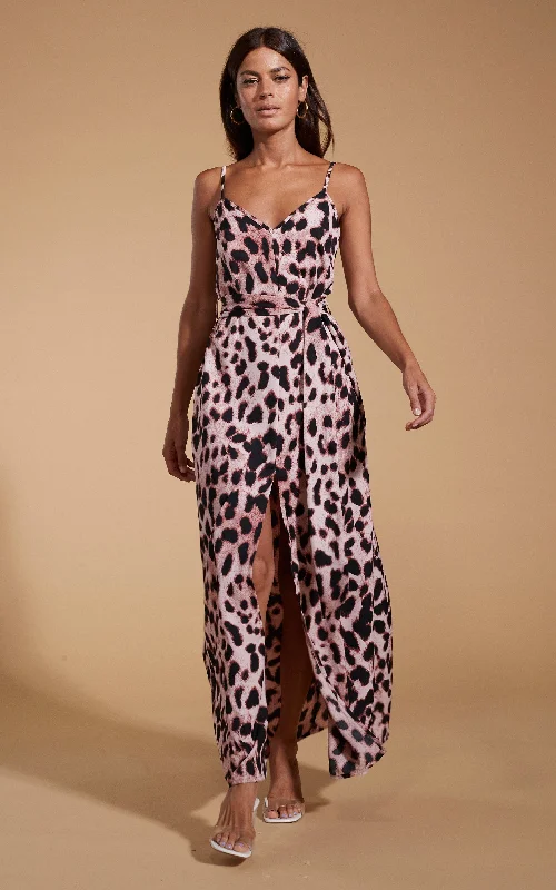 Sookie Slip Dress in Blush Leopard Coastal Beach - Inspired Style