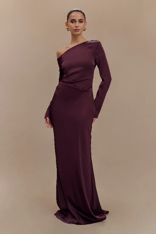 Avery Long Sleeve Maxi Dress - Plum End Of Month Blowout