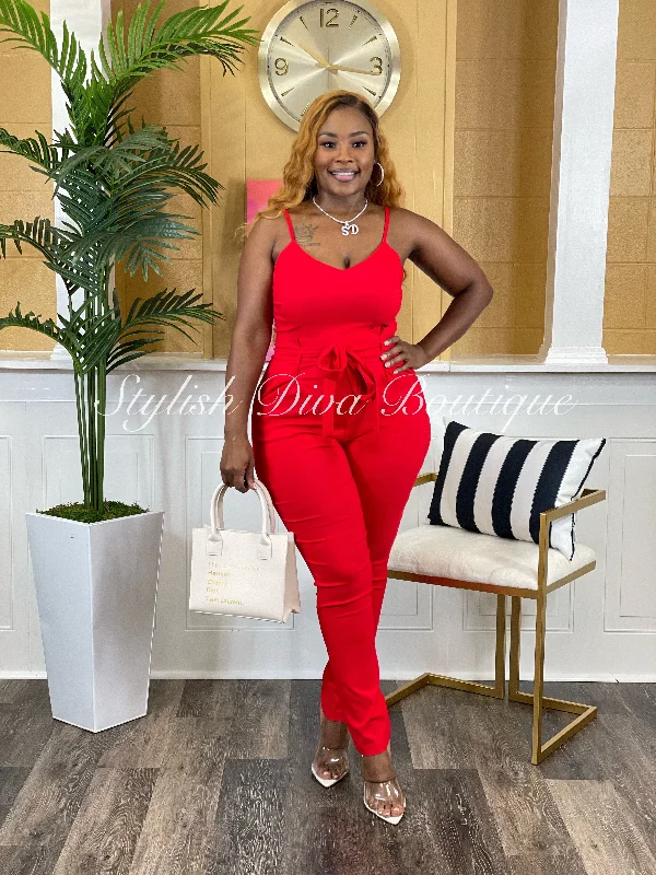 Luxe Diva Jumpsuit (Red) Quality Driven Apparel