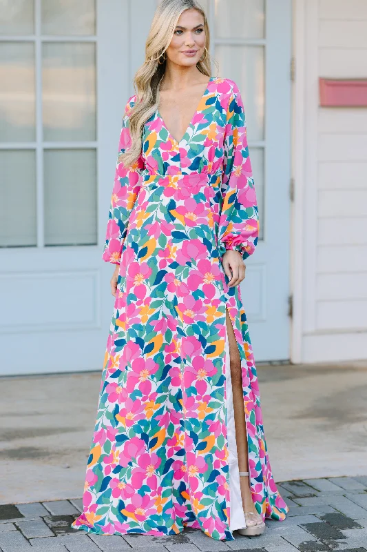 Just Feels Right Off White Floral Maxi Dress Limited Time Offer