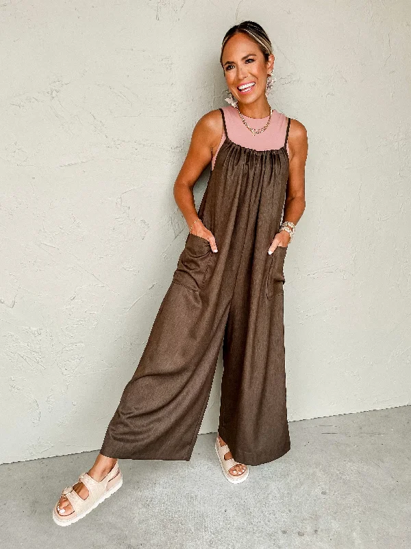 Take The Chance Wide Leg Jumpsuit-Dark Olive Special Offers