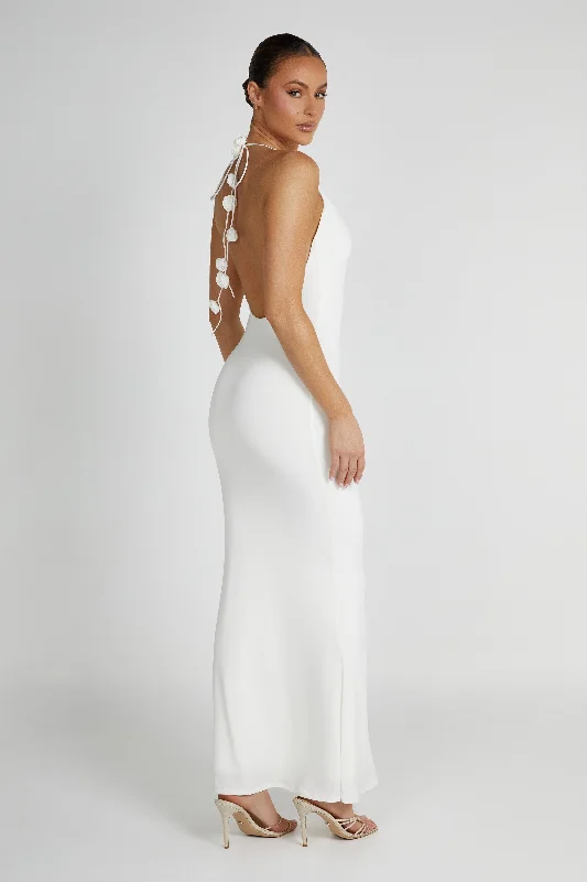 Marion Rose Halter Maxi Dress - White Absurdly Cheap Sale