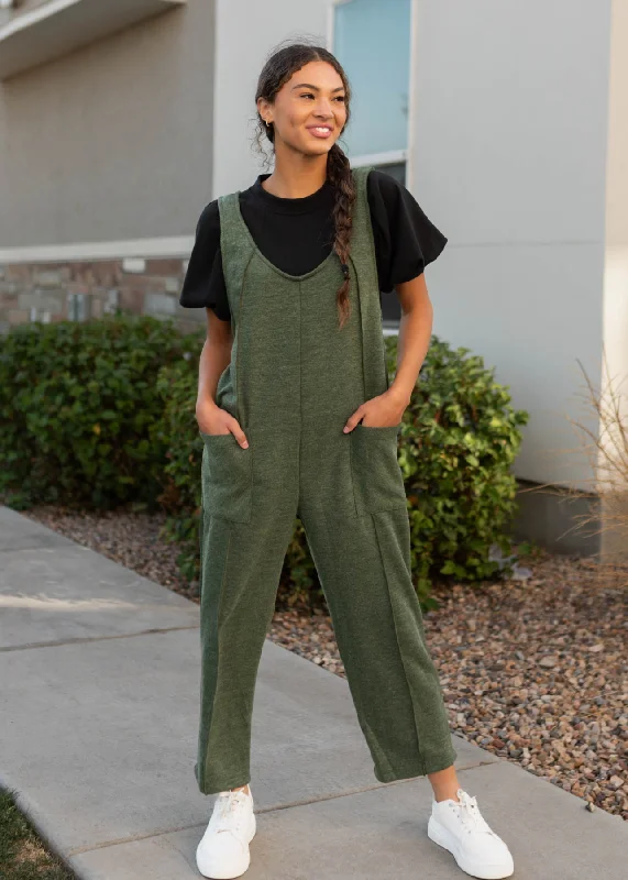 Harlee Olive Overalls Comfortable Chic