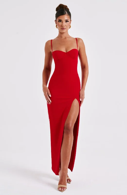 Asteria Maxi Dress - Red Fashion Essentials